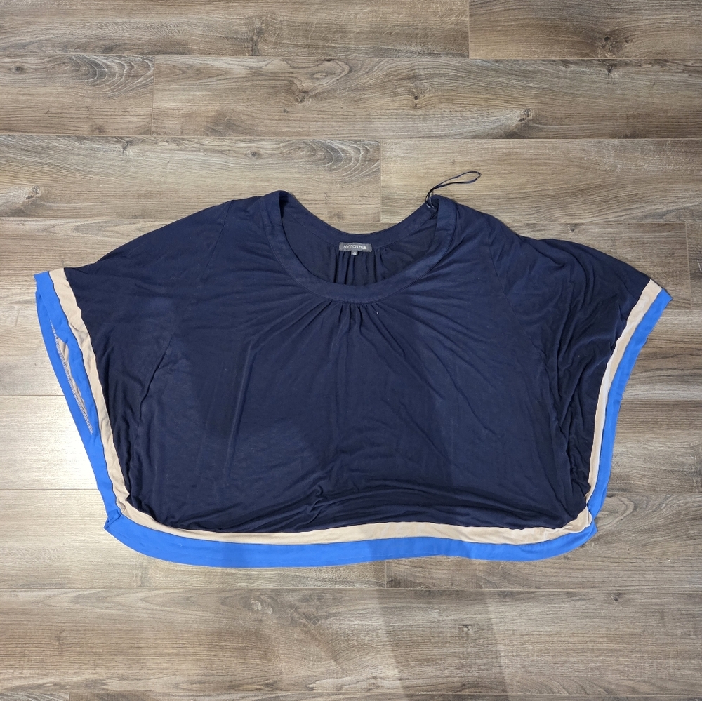 Addition Elle 4x Navy Blue Tunic with Beige Accents